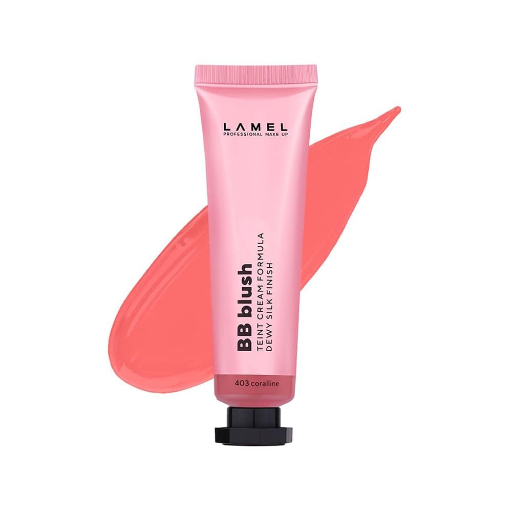 LAMEL Dewy Silk Finish Teint Cream Face BB Blush, 10ml, 403 Coralline - Front View