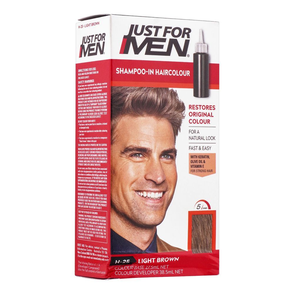 Just For Men Shampoo-In Hair Colour, H-25 Light Brown - Front View