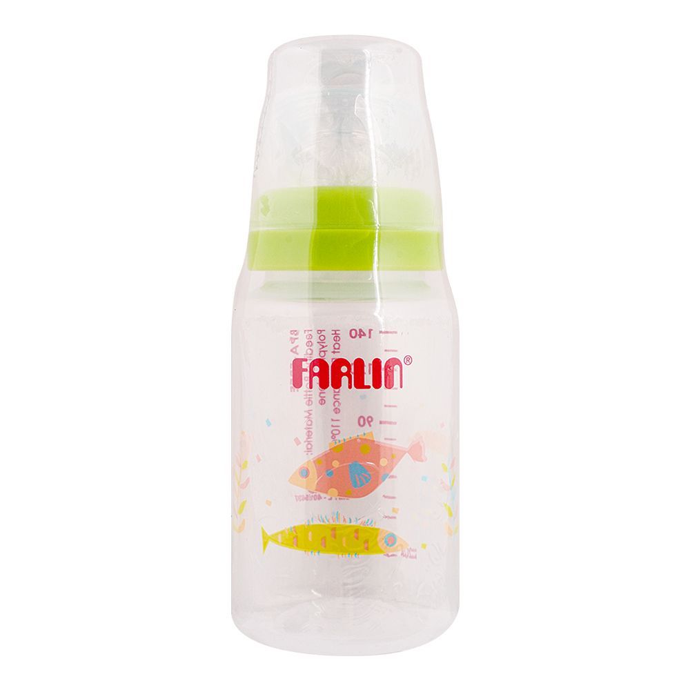 Farlin Silky PP Standard Neck Feeding Bottle, 0m+, 140ml/5oz, Green, AB-41016-M - Front View