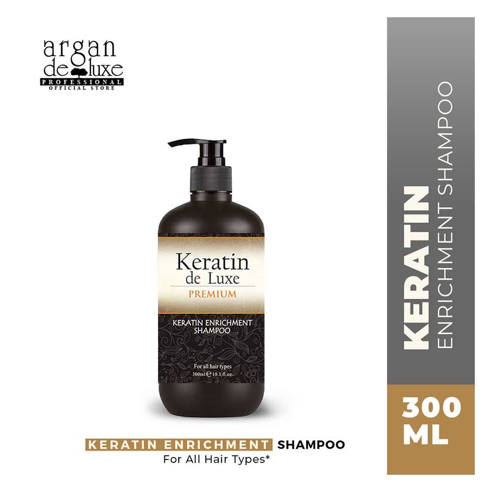Keratin De Luxe Premium Keratin Enrichment Shampoo, For All Hair Types, 300ml - Front View