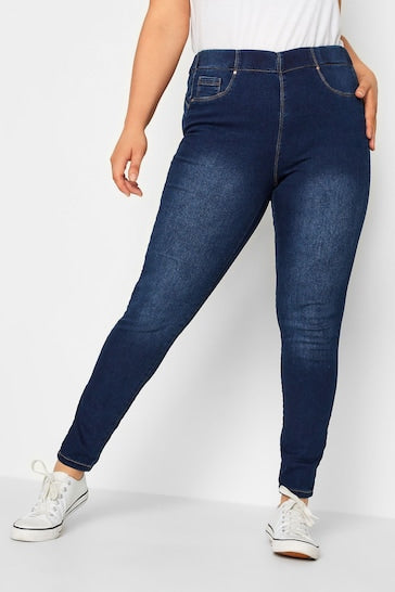 Yours Curve Pull On Bum Shaper Lola Jeggings - Stylish Women's Jeggings - Available In Blue