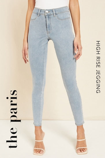 Friends Like These High Waisted Jeggings - Stylish Women's Jeggings - Available In Bleach Blue