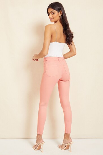 Friends Like These High Waisted Jeggings - Stylish Women's Jeggings - Available In Pink