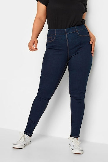 Yours Curve Pull On Jenny Jeggings - Stylish Women's Jeggings - Available In Navy Blue