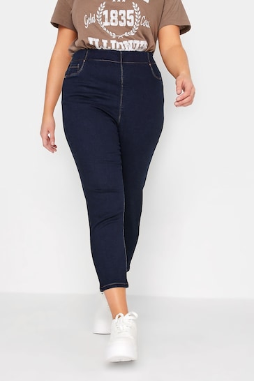 Yours Curve Cropped Jenny Jeggings - Stylish Women's Jeggings - Available In Blue