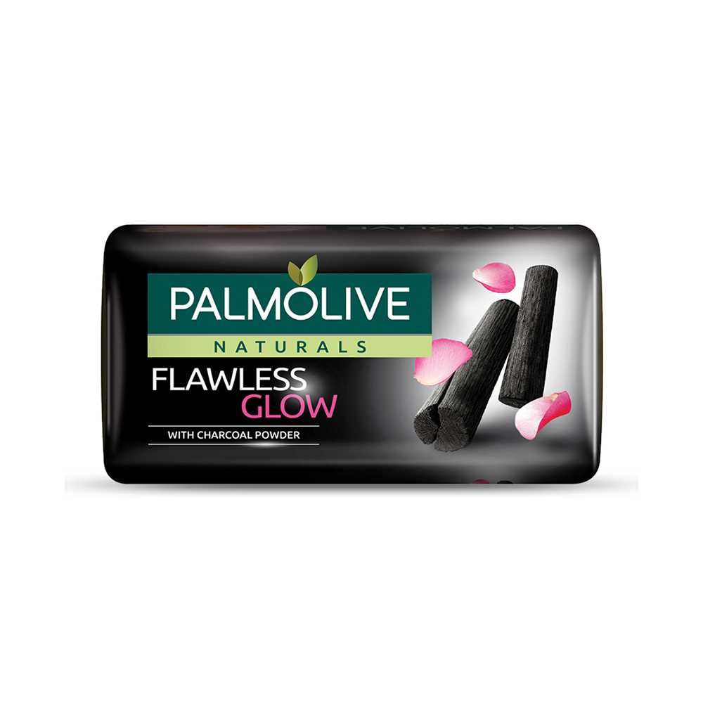 Palmolive Naturals Flawless Glow Soap, With Charcoal Powder, 145g - Front View