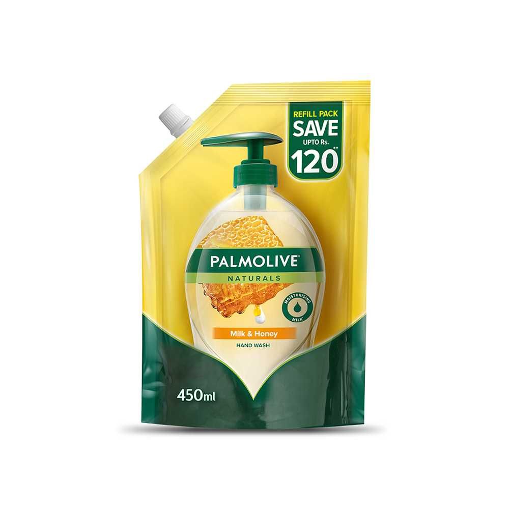 Palmolive Naturals Milk & Honey Liquid Hand Wash, Refill, 450ml - Front View