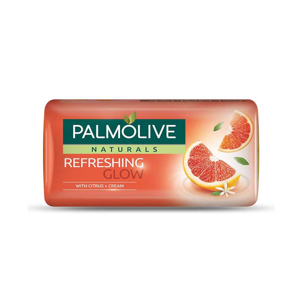 Palmolive Naturals Refreshing Glow Soap, Citrus + Cream, 145g - Front View