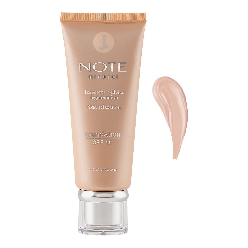 J. Note Mineral Skin Relaxation Foundation, 401, SPF 15, Paraben Free - Front View