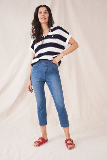 White Stuff Blue Janey Crop Jeggings - Stylish Women's Jeggings - Available In Blue