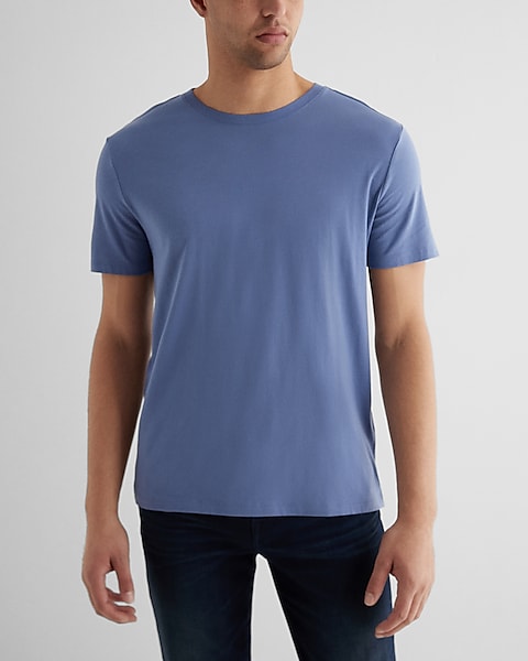 Perfect Cotton Crew Neck T-Shirt Royal Blue - Front View