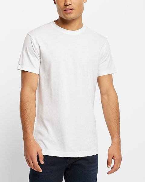 Perfect Cotton Crew Neck T-Shirt White - Front View