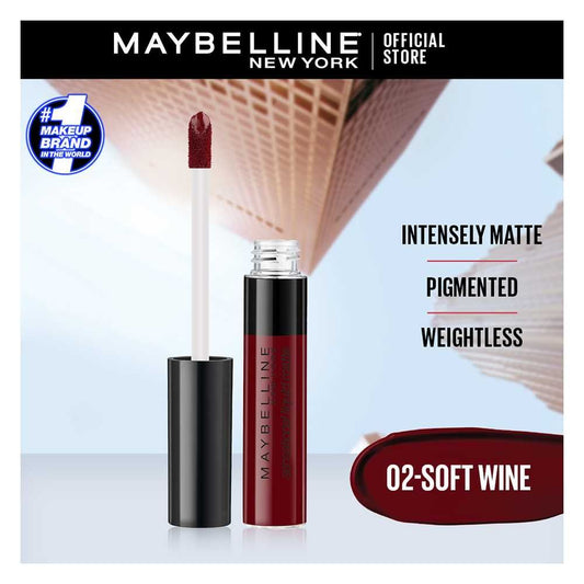 Maybelline New York Color Sensational Liquid Matte Lipstick, 02 Soft Wine - Front View