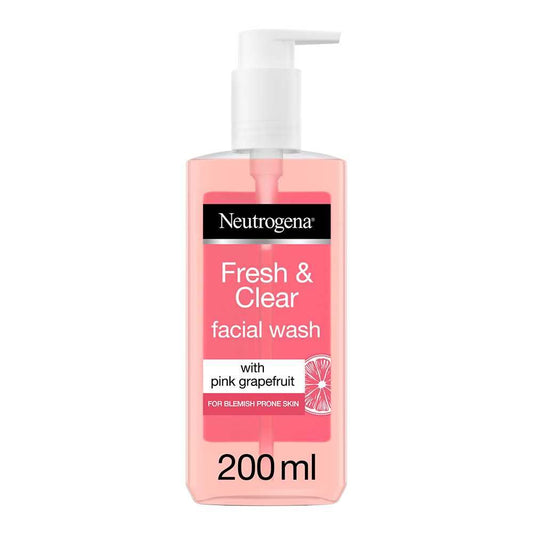 Neutrogena Fresh & Clear Pink Grapefruit Facial Wash, For Blemish Prone Skin, 200ml - Front View