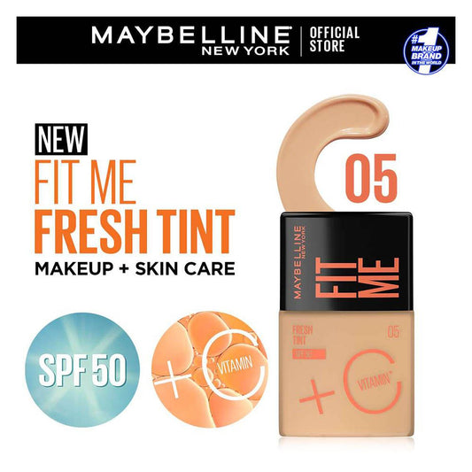 Maybelline New York Fit Me Fresh Tint With SPF 50 & Vitamin C, Natural Coverage Foundation, For Daily Use, Shade 05, 30ml - Front View