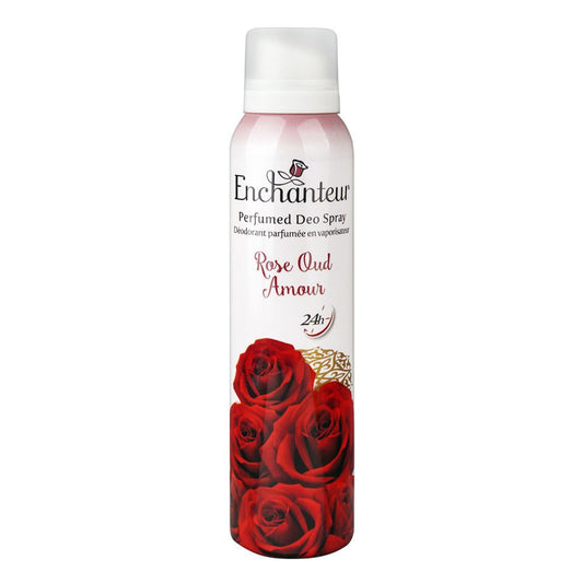 Enchanteur Rose Oud Amour Perfumed Deo Spray, 24 Hours Lasting, For Women, 150ml
