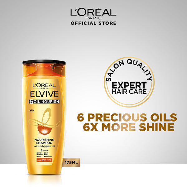 L'Oreal Paris Elvive 6 Oil Nourish Shampoo 175 Ml - For Dull & Dry Hair - Front View