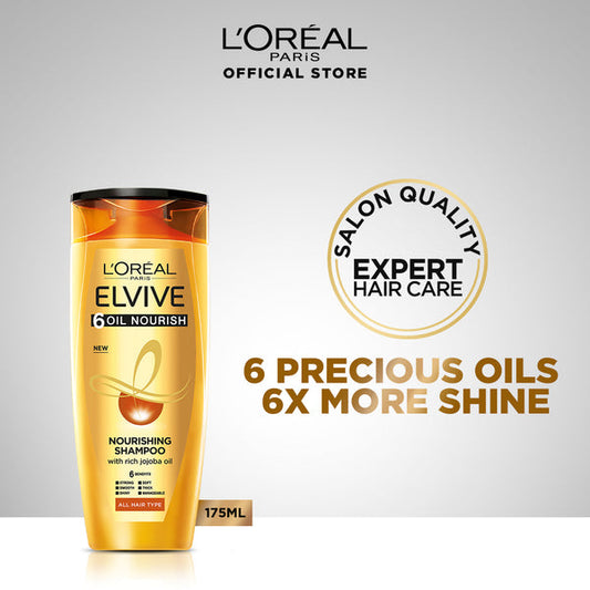 L'Oreal Paris Elvive 6 Oil Nourish Shampoo 175 Ml - For Dull & Dry Hair - Front View