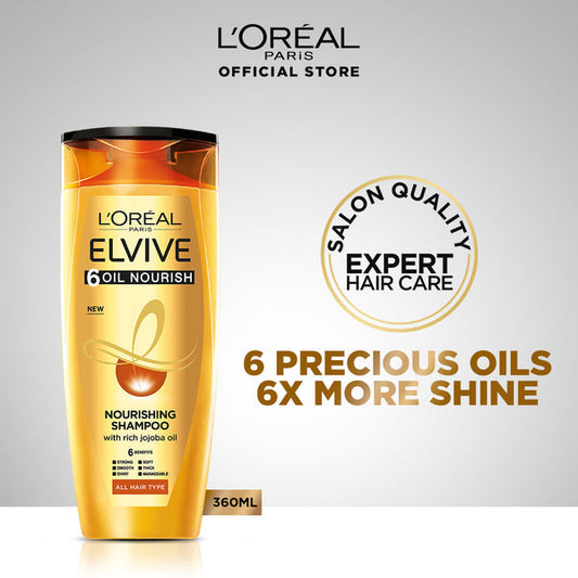 L'Oreal Paris Elvive 6 Oil Nourish Shampoo 360 Ml - For Dull & Dry Hair - Front View