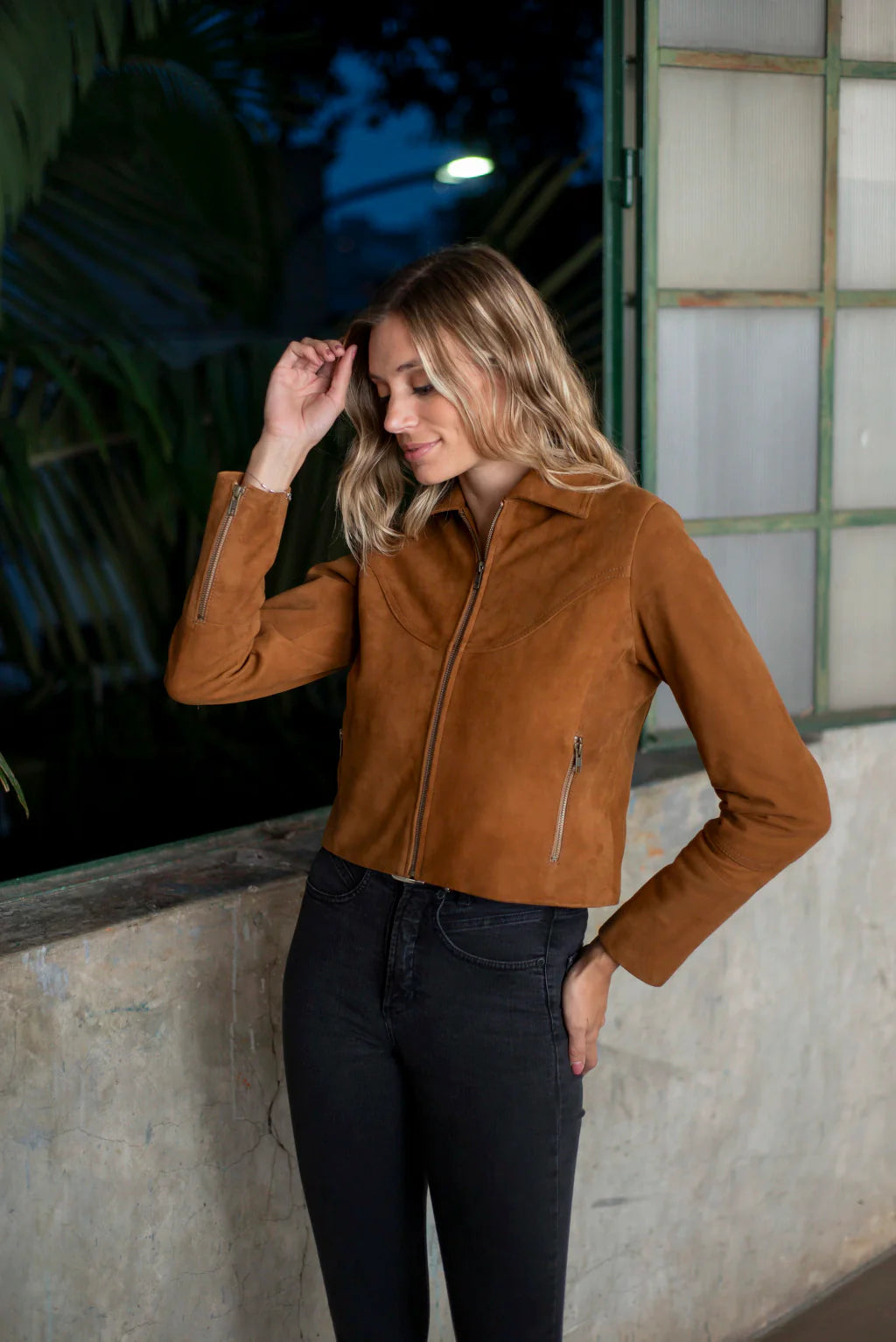 Ace Brown Women's Suede Leather Jacket