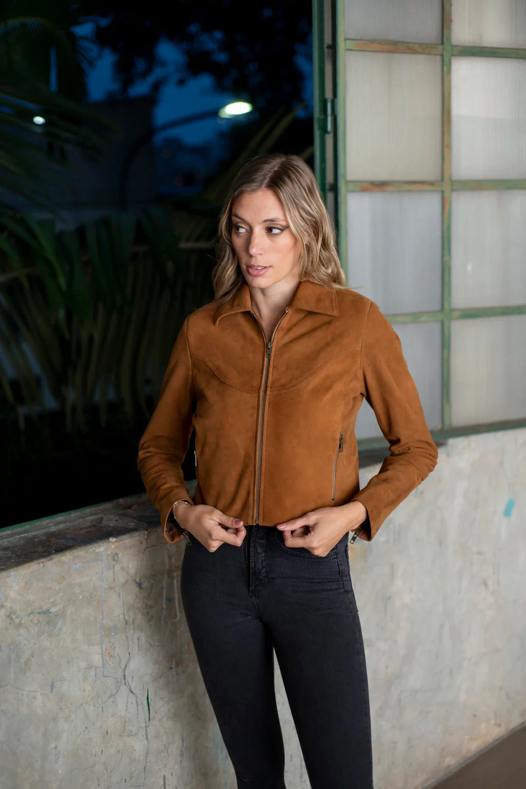 Ace Brown Women's Suede Leather Jacket