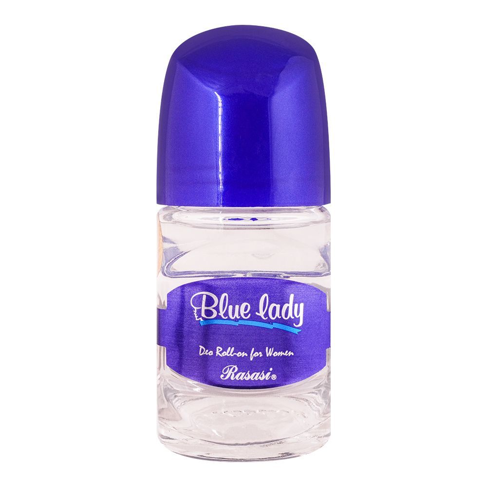 Rasasi Blue Lady Deo Roll-On For Women, 50ml - Front View