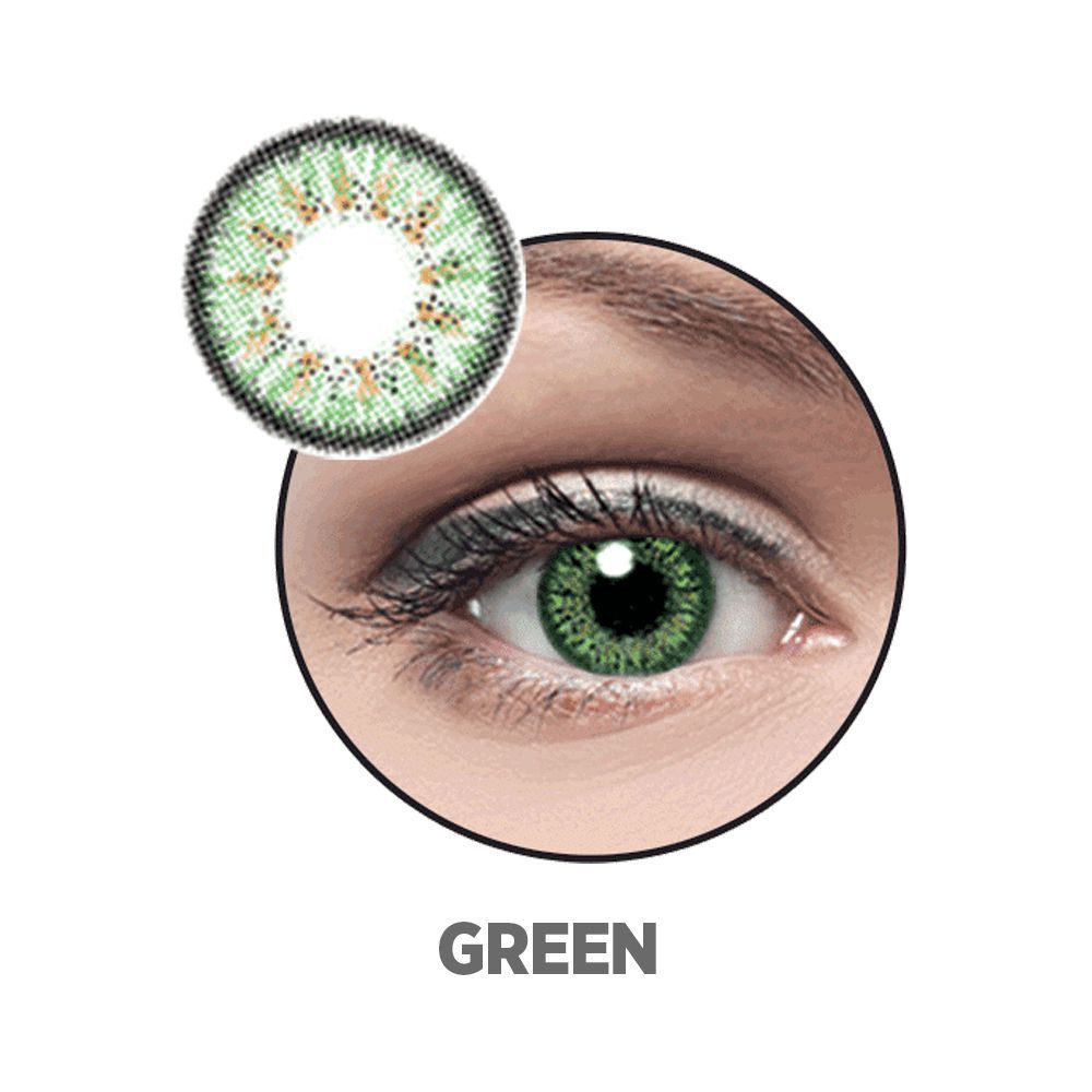 Optiano Soft Color Contact Lenses, Green - Front View