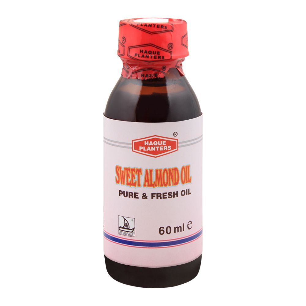 Haque Planters Sweet Almond Oil, 60ml - Front View