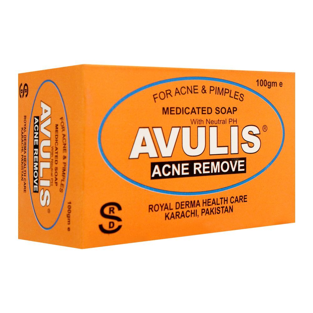 Royal Derma Avulis Medicated Soap, For Acne & Pimples, 100g - Front View