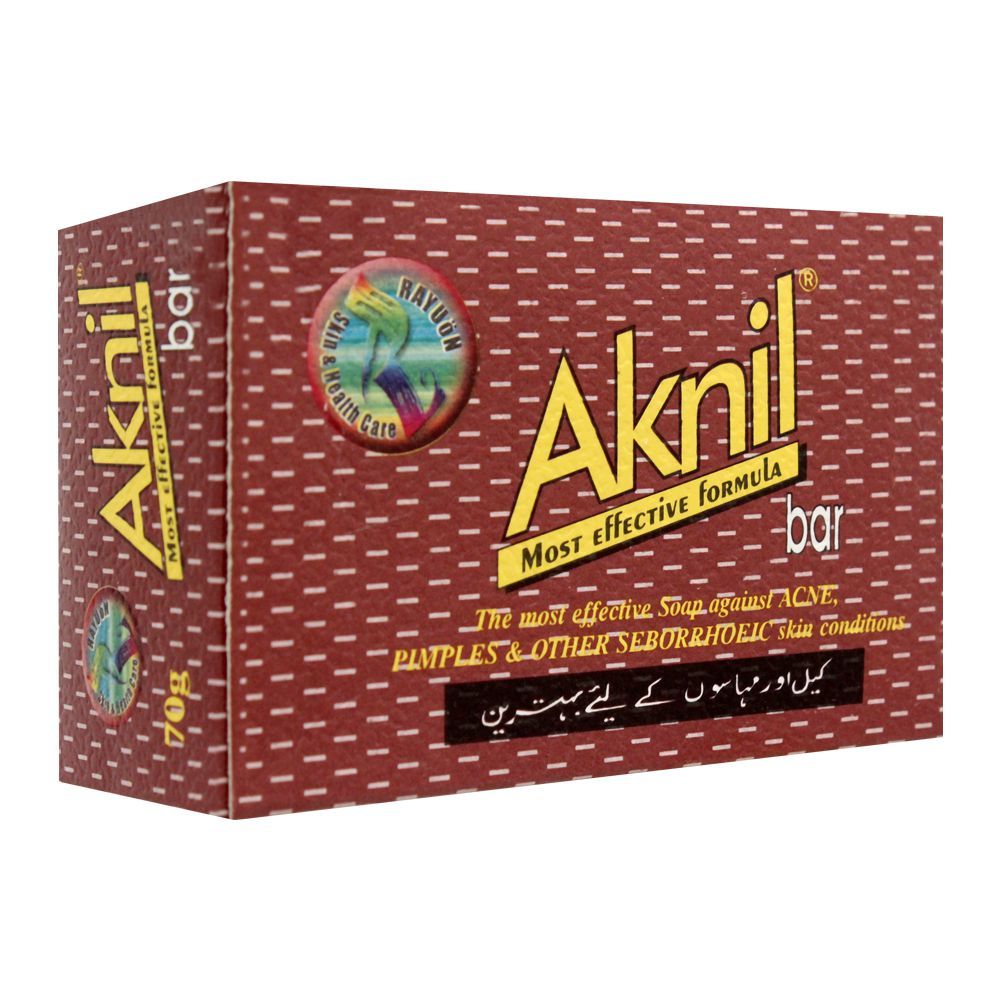 Aknil Soap Bar, For Acne & Pimples, 70g - Front View