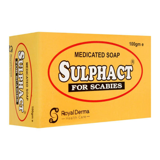 Royal Derma Sulphact Medicated Soap, For Scabies, 100g - Front View