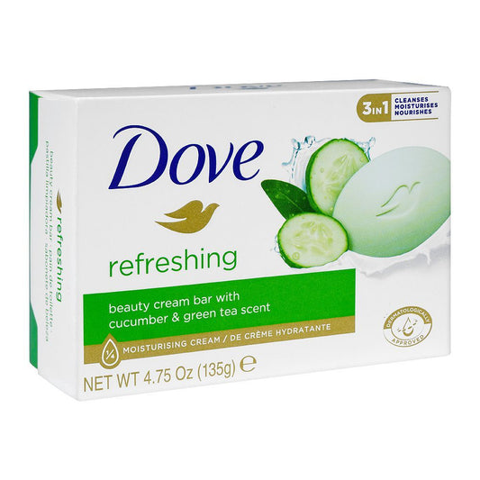 Dove Soap Cucumber, With Cucumber & Green Tea Scent, 135g - Front View