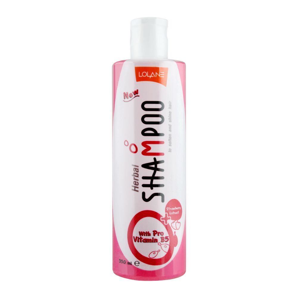 Lolane Pro-Vitamin B5 Strawberry Herbal Shampoo, 350ml - Front View