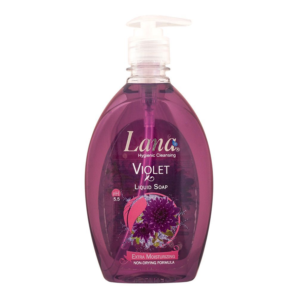 Lana Violet Liquid Soap, Extra Moisturizing, Non-Drying Formula, 500ml - Front View