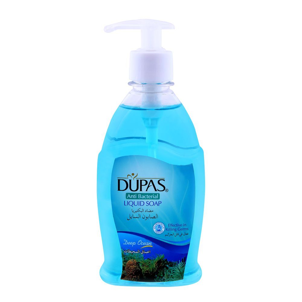 Dupas Anti-Bacterial Liquid Soap, Deep Ocean 300ml - Front View