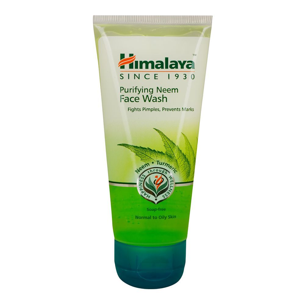 Himalaya Purifying Neem & Turmeric Face Wash, For Normal TO Oily Skin Type, Fights Pimples, 50ml - Front View