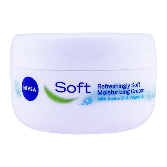 Nivea Soft Refreshingly Soft Moisturizing Cream, Jojoba Oil + Vitamin-E, 200ml -  Front View