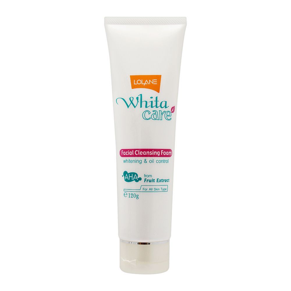 Lolane White Care Facial Cleansing Foam, All Skin Types, 120g - Front View