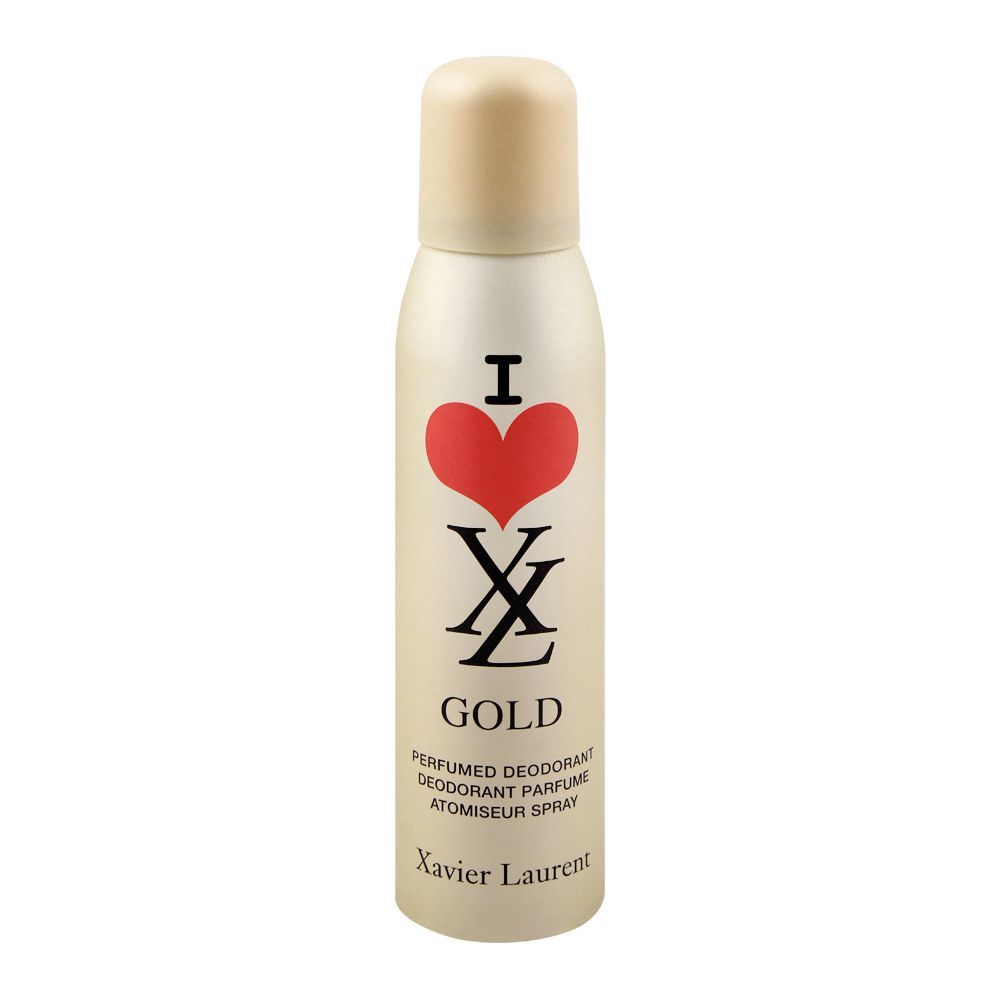Xavier Laurent Gold I Love Women Deodorant Body Spray, 150ml - Front View