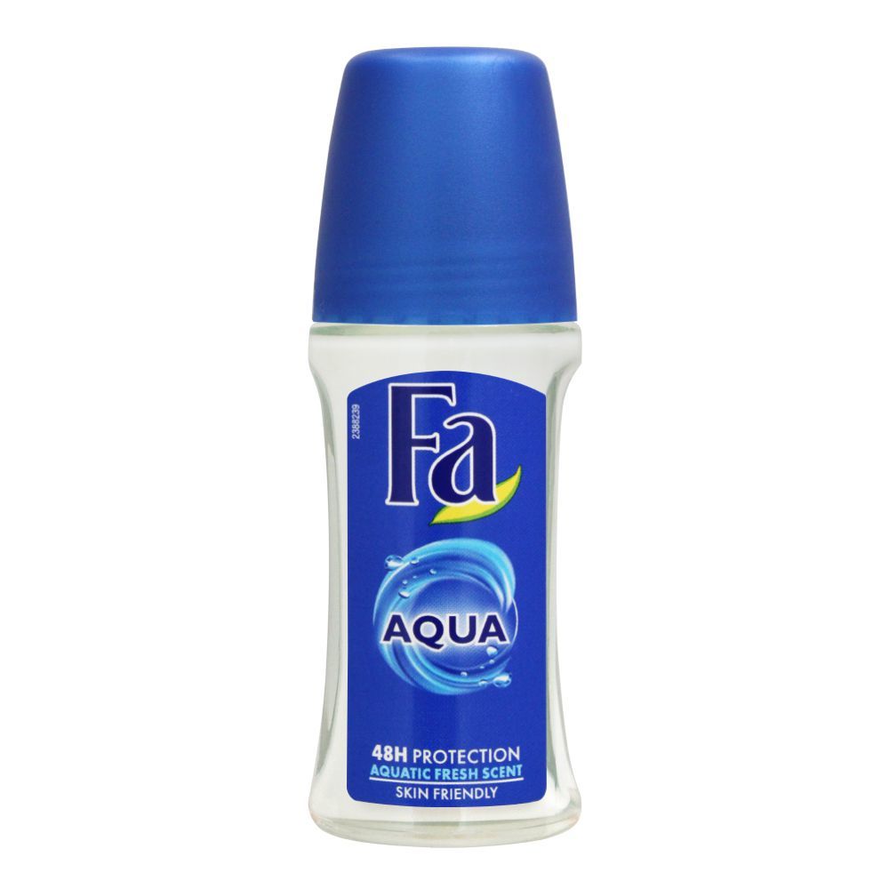 Fa 48H Protection Aqua Aquatic Fresh Scent Roll-On Deodorant, For Women, 50ml - Front View