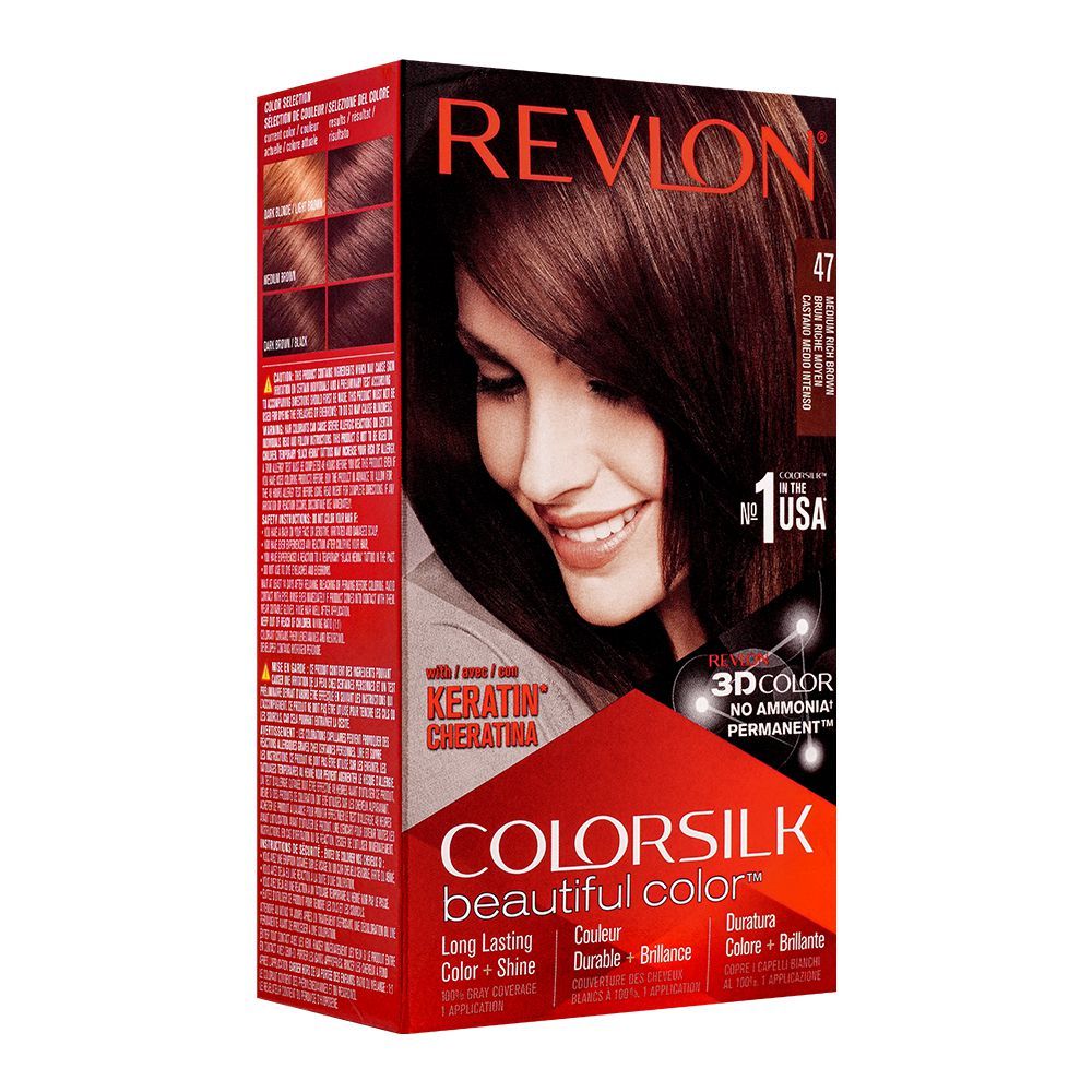 Revlon Colorsilk Hair Color, Medium Rich Brown, 47 -  Front View