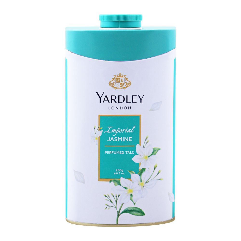 Yardley Imperial Jasmine Perfumed Talcum Powder, 250g - Front View