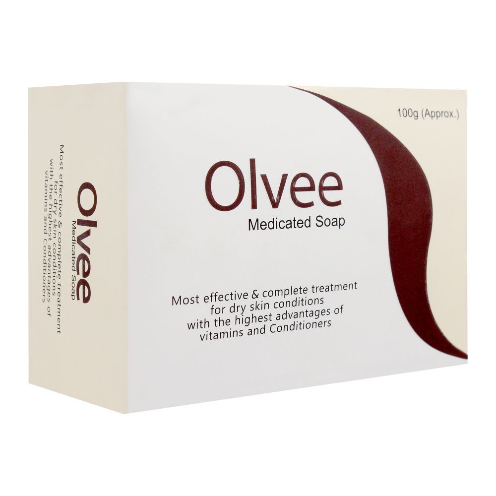 Olvee Medicated Soap, For Dry Skin Conditions, 100g - Front View