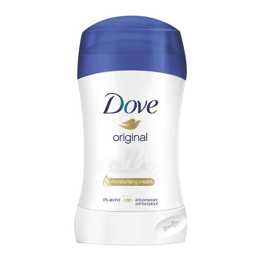 Dove 48H Original Ani-Perspirant Deodorant Stick, 0% Alcohol, For Women, 40ml - Front View