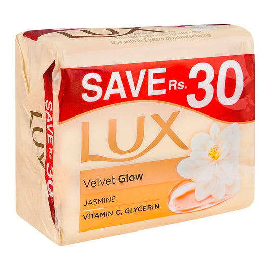 Lux Velvet Glow Jasmine White Soap Trio Pack, 3x128g - Front View