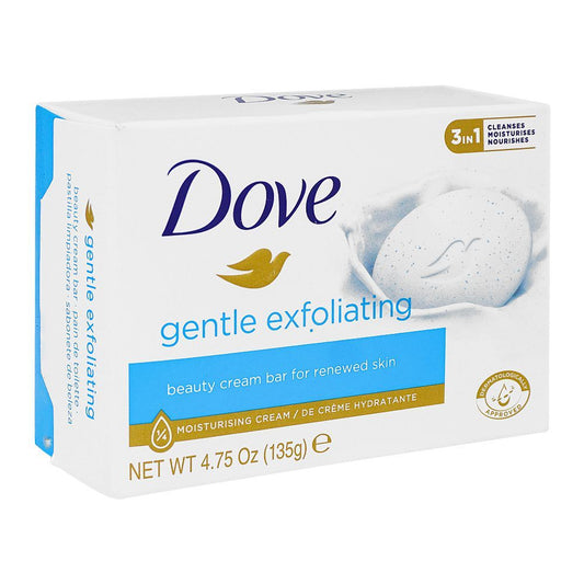 Dove Gentle Exfoliating Soap, For Renewed Skin, 135g - Front View