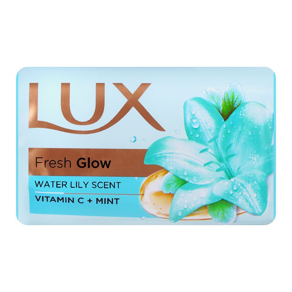 Lux Fresh Glow Water Lily Scent Green Soap, 98g - Front View