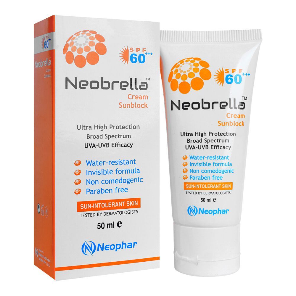 Neophar Skin Sciences Neobrella SPF60 Cream Sunblock PA+++, 50ml - Front View