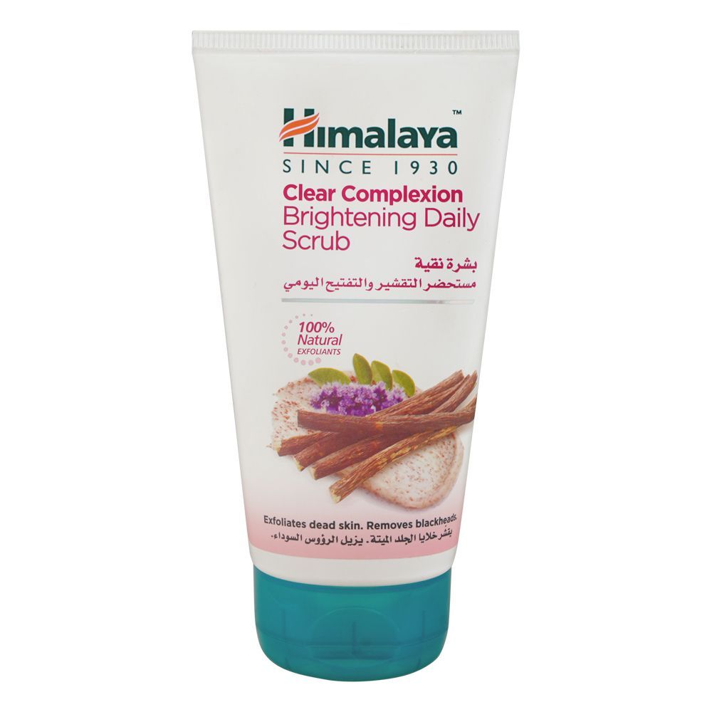 Himalaya Clear Complexion Brightening Daily Scrub, Remove Dead Skin & Blackheads, 150ml - Front View