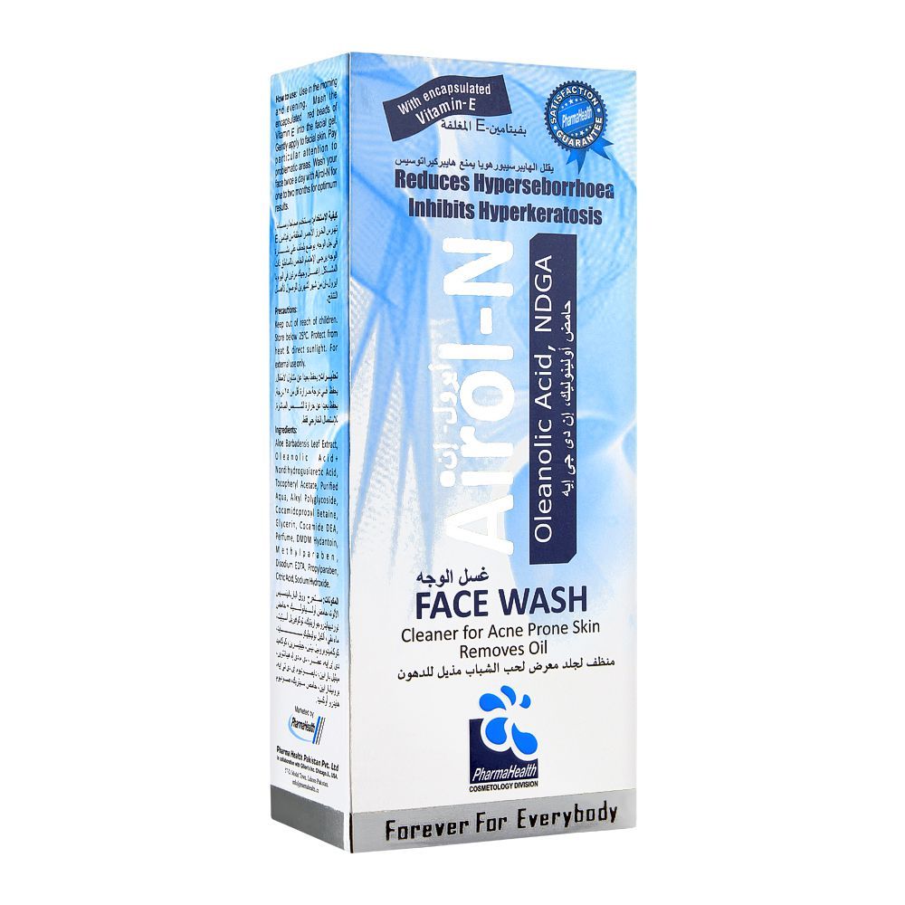 Airol-N Face Wash Clear For Acne Prone Skin, 60ml - Front View